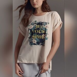 Anthropologie Floral French Oversized Shirt